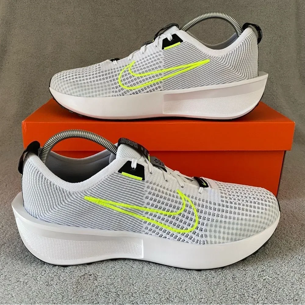 Nike Mens 13 Interact Run Running Shoes Athletic Sneaker FD2291-100 White Volt - Picture 1 of 8
